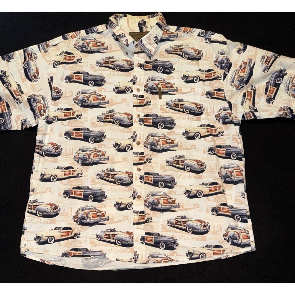 North River Classic Cars Button Down Collar Mens Size XXL